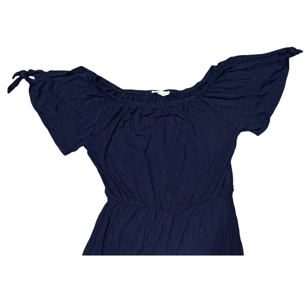 Rolla Coster Off Shoulder Wide Leg Flared Jumpsuit Medium Navy Blue Stretch - Picture 4 of 7